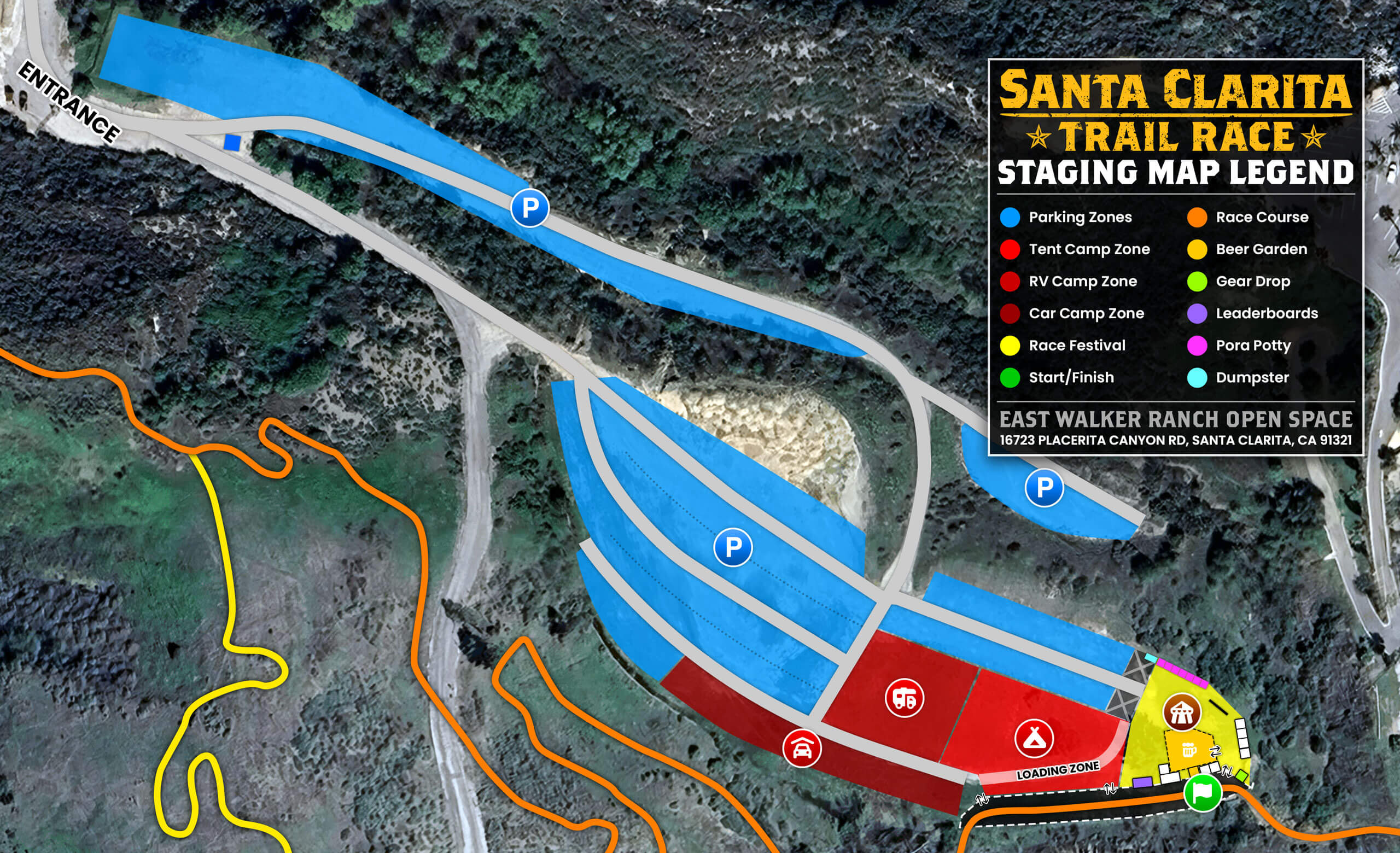 Taging Map Directions - Santa Clarita Trail Race